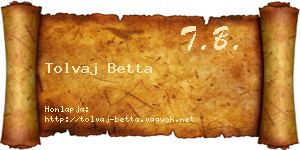 Tolvaj Betta névjegykártya